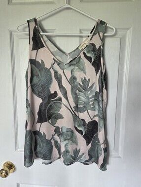 Tribal Jeans Blush-Pink Tropical Tank Top